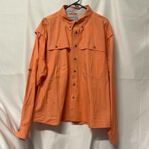 Lady Drake Shirt Button Down Boyfriend Cut XL Capped Vented